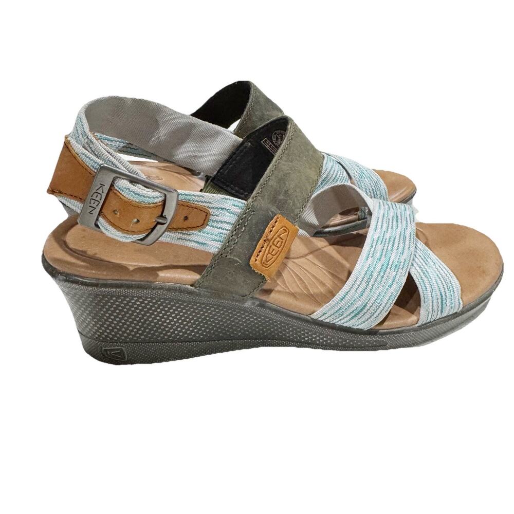 Keen Skyline Brindle Sandals Shoes Womens Sz 6.5 Brown Adjustable Strappy Wedge - Picture 3 of 7